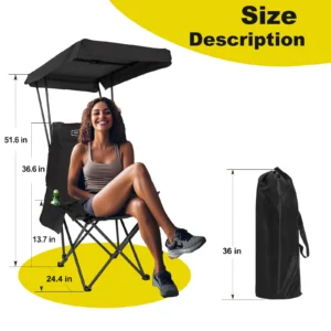 Camping Beach Chair With Shade Canopy