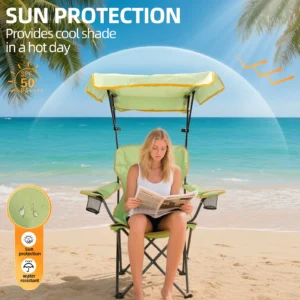 Foldable Camping Chairs with Sunshade