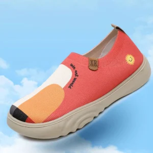 Women Slip-On Flats Round Toe Painted Loafers